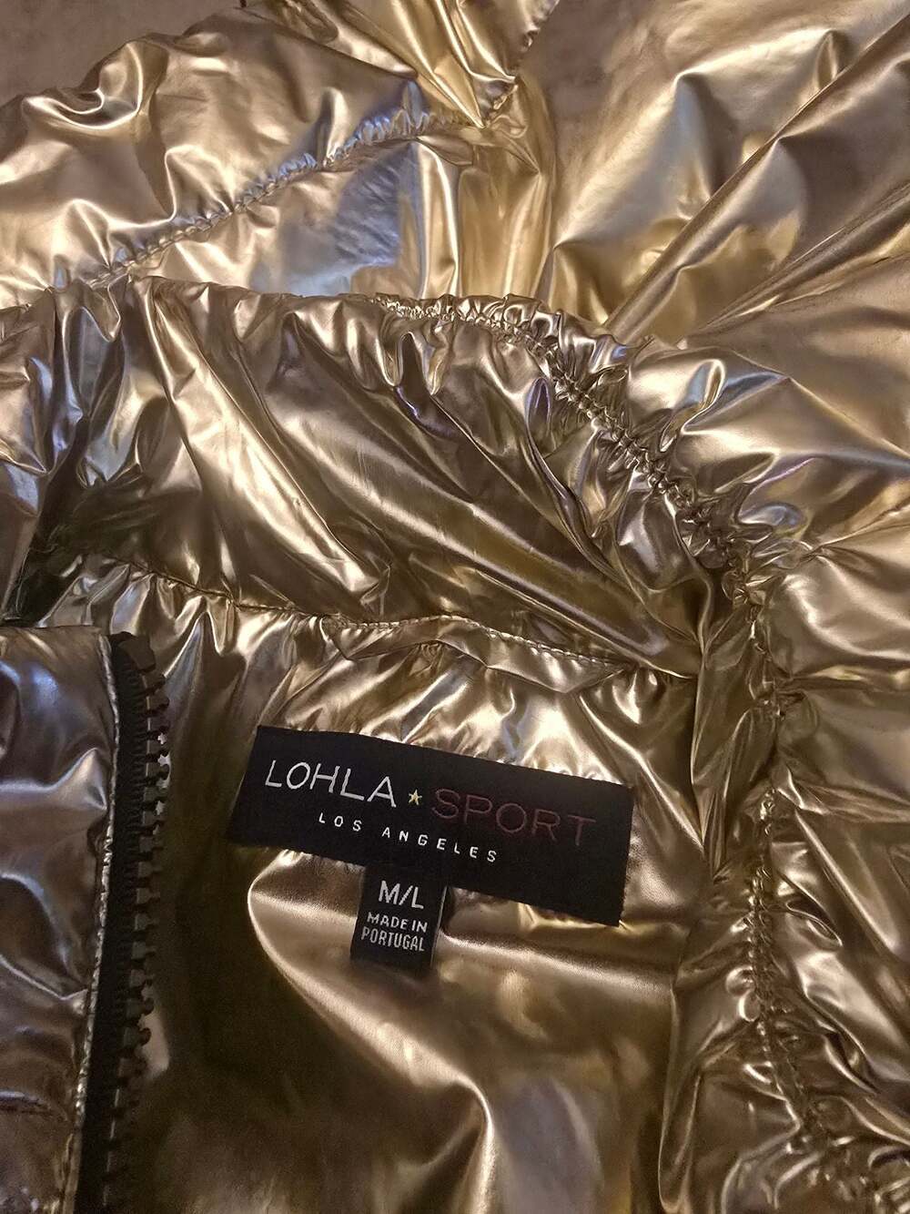 Lohla Sport Metallic Gold Quilted Puffer Vest - Picture 5 of 7
